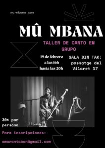 taller de canto Mû Mbana en Barcelona